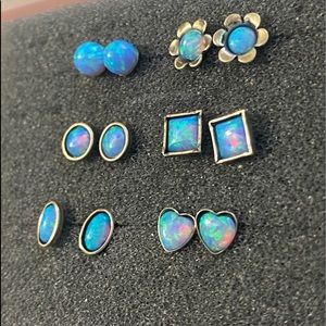 Classic Minimalist Style - Turquoise OPAL 💎 .925 STERLING SILVER stud earrings